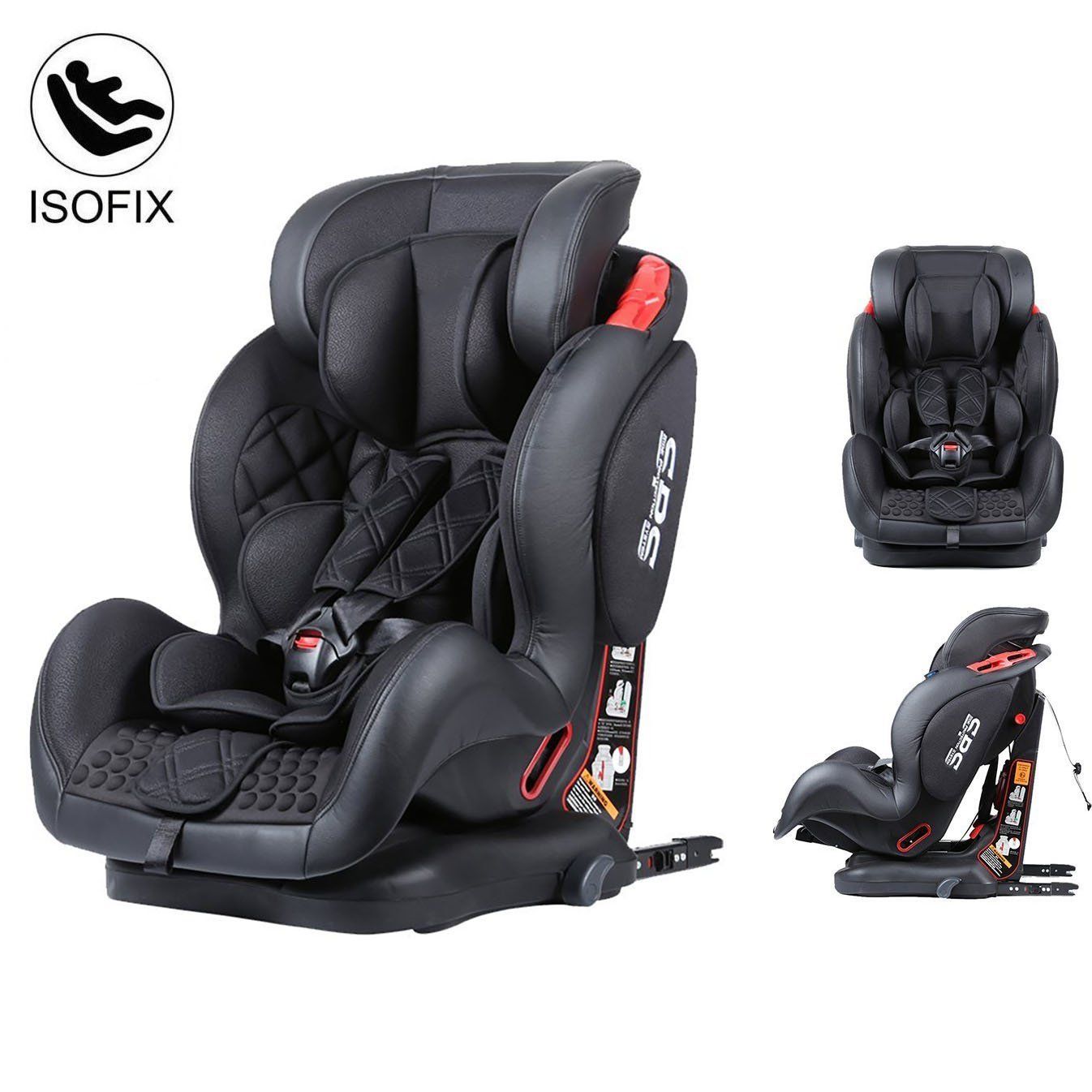 Star Ibaby - Silla de coche grupo 0+/1/2/3, Isofix rotación 360º, Desde el Nacimiento hasta 36 kg, Edición especial Color Negro