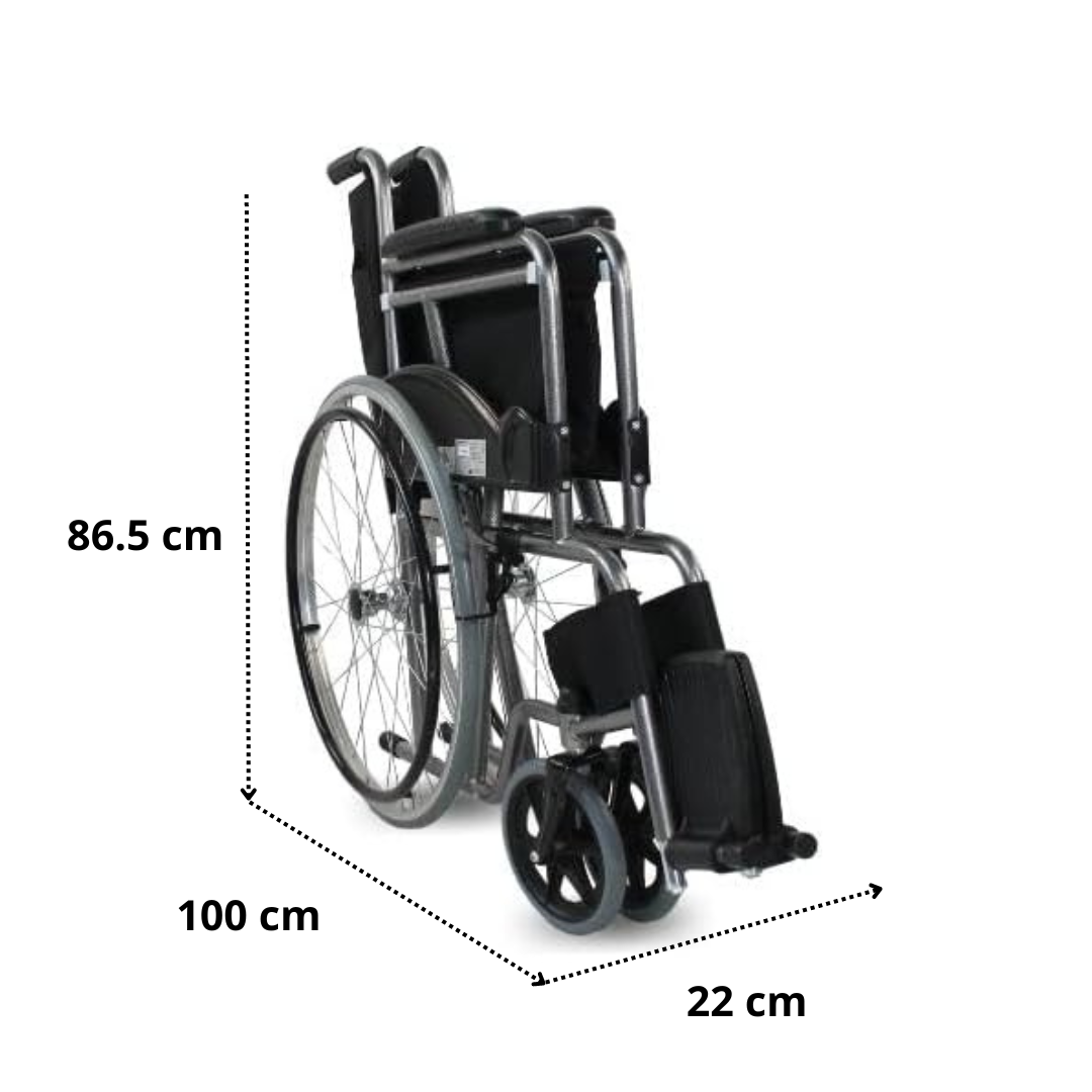 Mobiclinic, Silla de ruedas para minusválidos, Alcazaba, Plegable, Asiento 46 cm