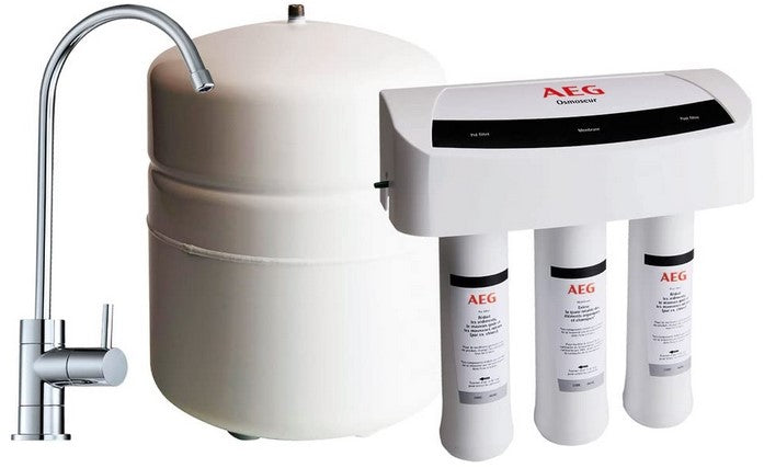 AEG AEGRO Sistema de Ósmosis Inversa, Filtración de Agua en 3 Etapas, Reducción de Plomo, Arsénico y Cloro